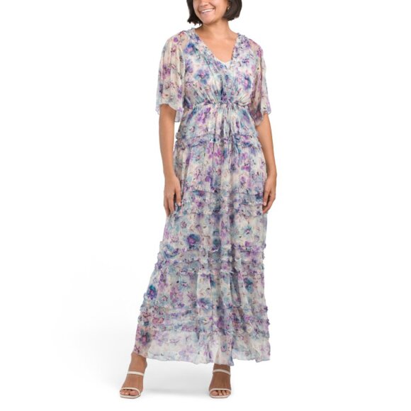 JOHNNY WAS multi Silk Blend Glinda Maxi Dress